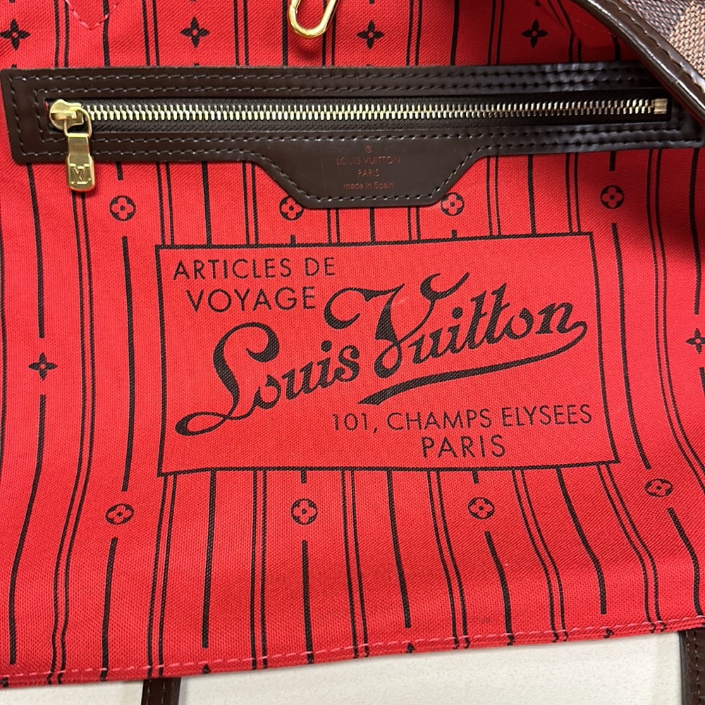 🔥🔥🔥Authentic Louis Vuitton Damier Ebene Neverfull MM Tote Shoulder Bag - Picture 14 of 16